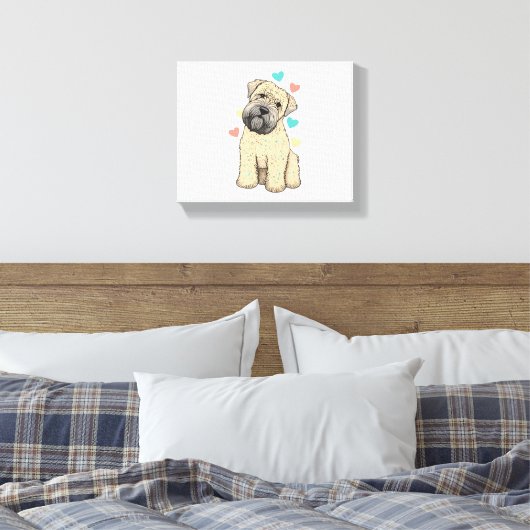 Ik hou van mijn zachte gecoate tarweterriër honden canvas afdruk (Insitu (Slaapkamer))
