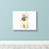 Ik hou van mijn zachte gecoate tarweterriër honden canvas afdruk (Insitu (Houten vloer))