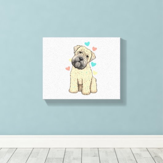 Ik hou van mijn zachte gecoate tarweterriër honden canvas afdruk (Insitu (Houten vloer))