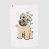 Ik hou van mijn zachte gecoate tarweterriër honden golfhanddoek (Voorkant)