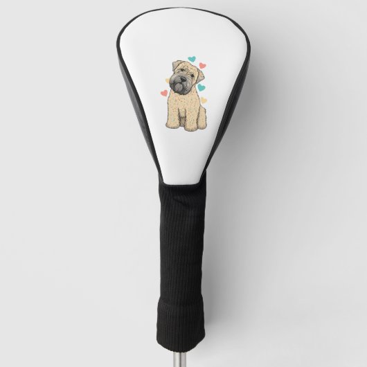 Ik hou van mijn zachte gecoate tarweterriër honden golfheadcover (Voorkant)
