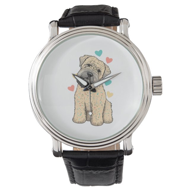 Ik hou van mijn zachte gecoate tarweterriër honden horloge (Voorkant)