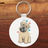 Ik hou van mijn zachte gecoate tarweterriër honden sleutelhanger (Voorkant)