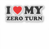 Ik hou van mijn Zero Turn Mower Pap Gift Sticker (Voorkant)