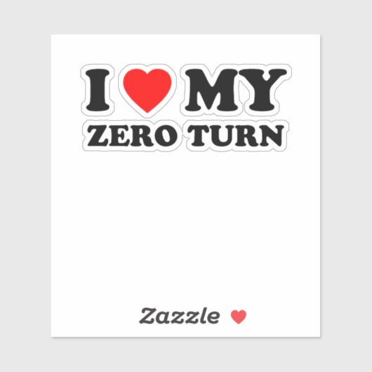 Ik hou van mijn Zero Turn Mower Pap Gift Sticker (Vel)