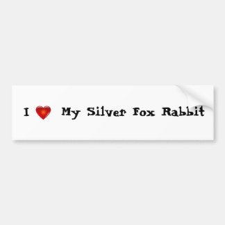 Ik hou van mijn zilvervos konijn bumpersticker