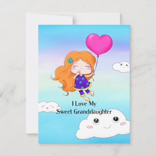Ik hou van mijn zoete kleindochter...kussen en kus feestdagenkaart (Voorkant)