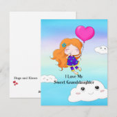 Ik hou van mijn zoete kleindochter...kussen en kus feestdagenkaart (Voorkant / Achterkant)