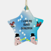 Ik hou van mijn zoete kleinzoon keramisch ornament (Rechts)