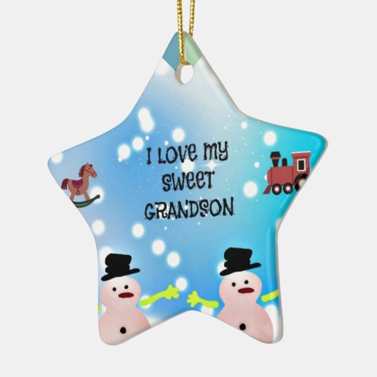 Ik hou van mijn zoete kleinzoon keramisch ornament (Links)