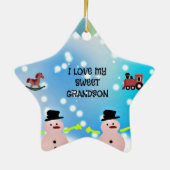 Ik hou van mijn zoete kleinzoon keramisch ornament (Achterkant)