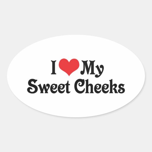 Ik hou van mijn zoete wangetjes ovale sticker (Voorkant)