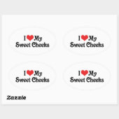 Ik hou van mijn zoete wangetjes ovale sticker (Vel)