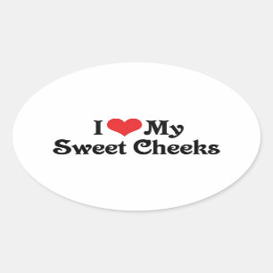 Ik hou van mijn zoete wangetjes ovale sticker