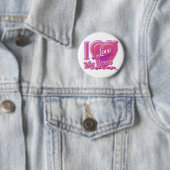 Ik hou van mijn zons roze/paars - hart ronde button 5,7 cm (In situ)