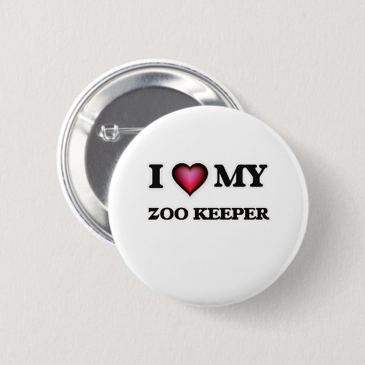 Ik hou van mijn Zoo Keeper Ronde Button 5,7 Cm (Voorkant /achterkant)