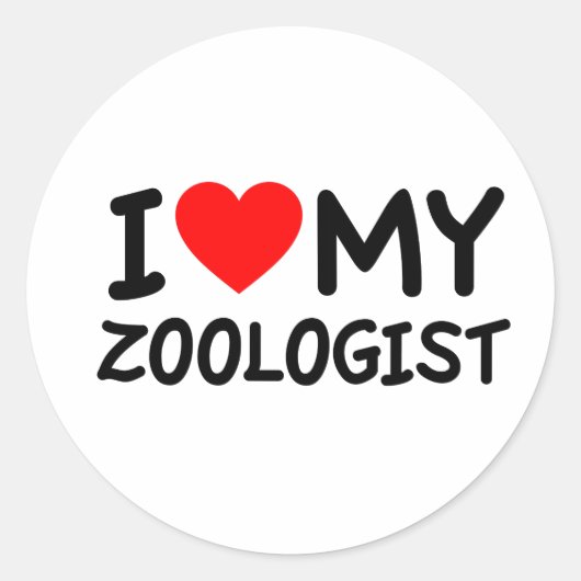 Ik hou van mijn Zoologist Ronde Sticker (Voorkant)