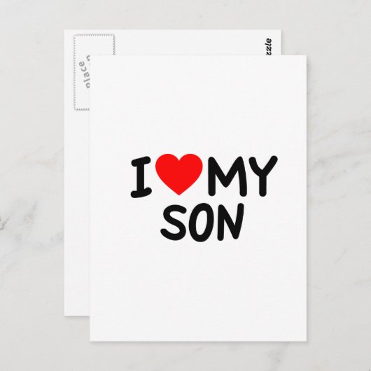 Ik hou van mijn zoon briefkaart (Voorkant / Achterkant)