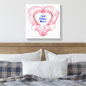 Ik hou van mijn zoon! Foto Red Hearts Canvas Afdruk (Insitu (Slaapkamer))