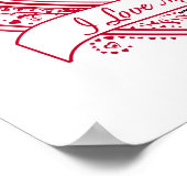 Ik hou van mijn zoon! Foto Red Hearts Poster (Hoek)