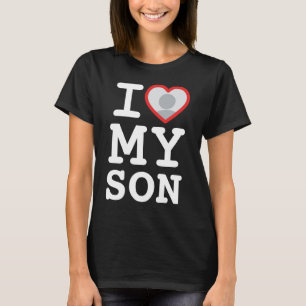 Ik hou van mijn zoon hartfoto Proud Mam T-shirt