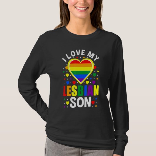 Ik hou van mijn zoon Lgbetq Heart Gay Pride Month T-shirt (Voorkant)