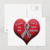 Ik hou van mijn zoon, maar Hate Diabetes Briefkaart (Voorkant / Achterkant)