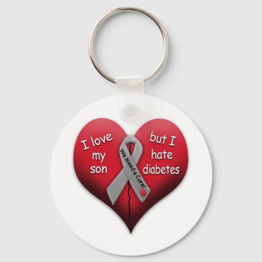 Ik hou van mijn zoon, maar Hate Diabetes Sleutelhanger (Voorkant)