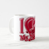 Ik hou van mijn zoon rood - hart koffiemok (Voorkant links)