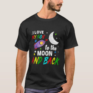 Ik hou van mijn zoon tot de maan en terug Autisme T-shirt