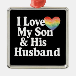 Ik hou van mijn zoon & zijn man HOMORECHTEN LGBTQ+ Metalen Ornament