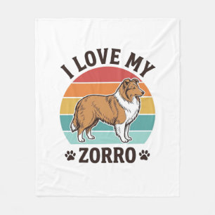 Ik hou van mijn Zorro vintage hondenliefhebber ont Fleece Deken