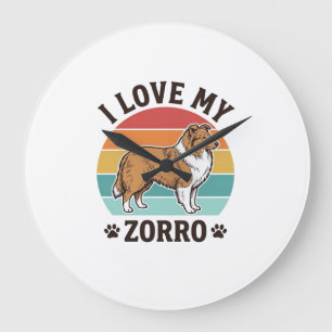 Ik hou van mijn Zorro vintage hondenliefhebber ont Grote Klok