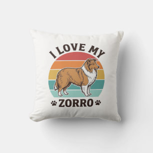 Ik hou van mijn Zorro vintage hondenliefhebber ont Kussen