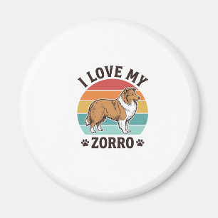 Ik hou van mijn Zorro vintage hondenliefhebber ont Magneet