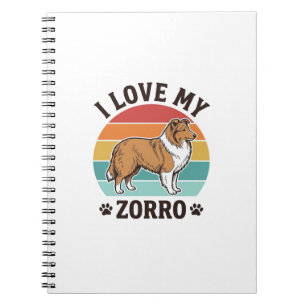 Ik hou van mijn Zorro vintage hondenliefhebber ont Notitieboek