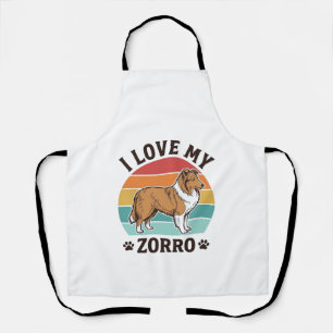 Ik hou van mijn Zorro vintage hondenliefhebber ont Schort