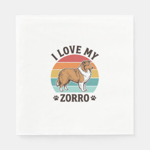 Ik hou van mijn Zorro vintage hondenliefhebber ont Servet