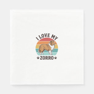 Ik hou van mijn Zorro vintage hondenliefhebber ont Servet