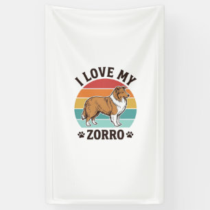 Ik hou van mijn Zorro vintage hondenliefhebber ont Spandoek