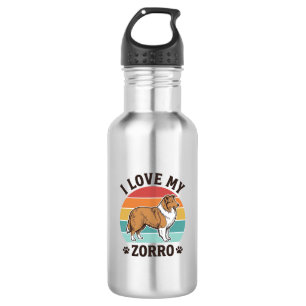 Ik hou van mijn Zorro vintage hondenliefhebber ont Waterfles