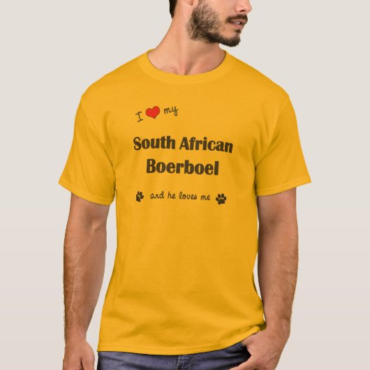 Ik hou van mijn Zuid-Afrikaanse Boerboel (Mannelij T-shirt (Voorkant)
