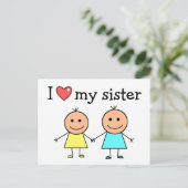 Ik hou van mijn zus   briefkaart (Staand voorkant)