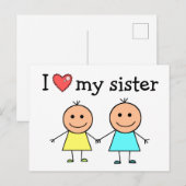 Ik hou van mijn zus   briefkaart (Voorkant / Achterkant)