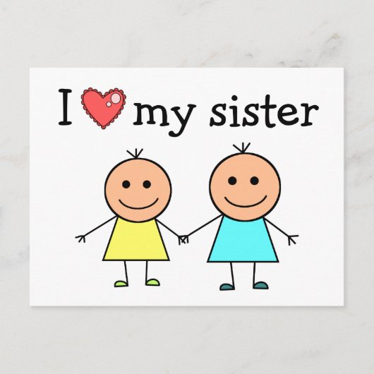 Ik hou van mijn zus   briefkaart (Voorkant)
