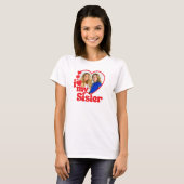 Ik hou van mijn zus Hart foto T-shirt (Voorkant volledig)