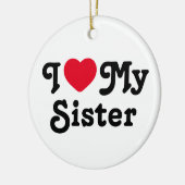Ik hou van mijn zus keramisch ornament (Links)