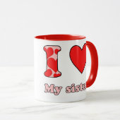 Ik hou van mijn zus mok (Voorkant rechts)