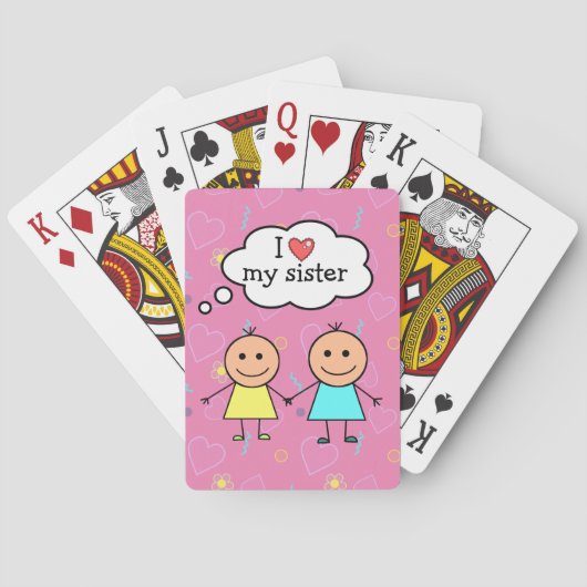Ik hou van mijn zus pokerkaarten (Achterkant)