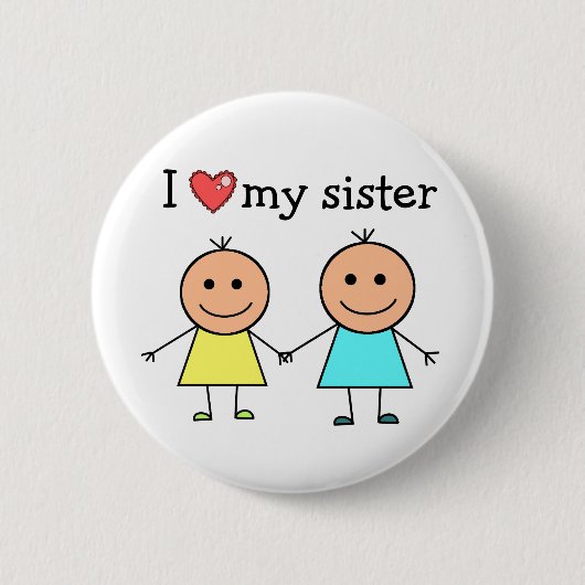 Ik hou van mijn zus    ronde button 5,7 cm (Voorkant)